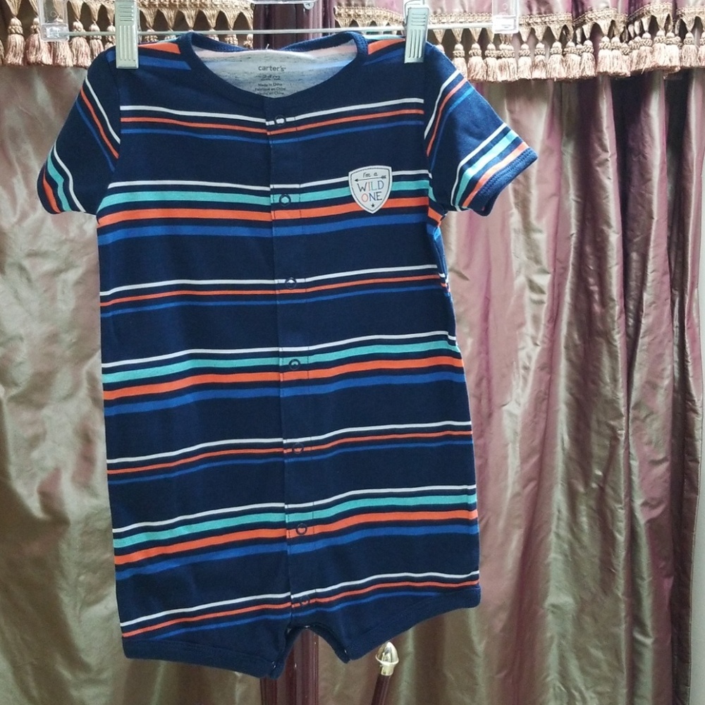Boys navy blue striped jumper